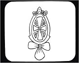 Decorated Mouse Pad with "black and white", symbol, "Austria Hungary", embellish, Europe, carved, decorative, bow, design, frame