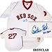 Carlton Fisk Autographed/Hand Signed Boston Red Sox 1975 M&N Baseball Jersey With HOF 2000 Inscripti