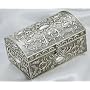 ANTIQUE CHEST BOX - ANTIQUE SILVER CHEST BOX WITH FLORAL DESIGN