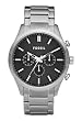 Fossil - Classic Watch - Silver-Tone with Black FS4636