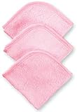 American Baby Company 3 Pack Cotton Terry Wash Cloth Set, Pink