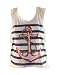 White Tank Top w/ Navy Blue Stripes & Red Anchor and Rope Design