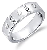 14k White Gold Diamond Three 3 Stone Wedding Anniversary Band Ladies Womens Channel Set Round Cut Diamond Ring (1/4 cttw, G H Color, SI Clarity) 41vU %2BokYRL. SL160 14k White Gold Diamond Three 3 Stone Wedding Anniversary Band Ladies Womens Channel Set Round Cut Diamond Ring (1/4 cttw, G H Color, SI Clarity)