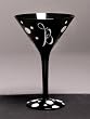 Personalitini - Monogram Black Polka Dot Martini Glass - B Personalitini - Monogram Black Polka Dot Martini Glass - B