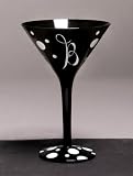 Personalitini - Monogram Black Polka Dot Martini Glass - B
