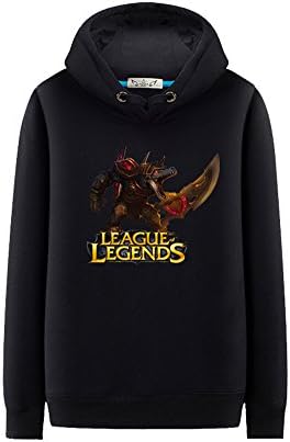 Crofhple League of Legends LOL Hero Renekton Cartoon Hoodies Sweaters (L, Black)