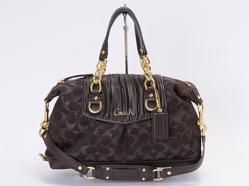 Coach Signature Ashley Satchel Purse - 17657 - Brown (Chocolate