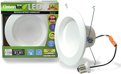 5-6 inch Recessed LED 15W Soft White Retrofit Downlight Kit - 100w equiv.