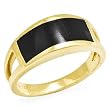 Black Coral Ring in 14K Yellow Gold