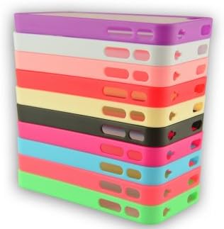 Wholesale 10pcs/lot 10 colorful Lovely Soft Trim w/Ultra Clear Back Hard Cover Bumper Case for All iPhone 4 4S 4GS