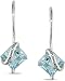 10k White Gold Blue Topaz Earrings