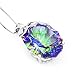 Jewelrypalace Mystic Blue Rainbow Topaz Concave 925 Sterling Silver Pendant Necklace