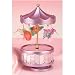 Merry Go Round Glass Hummingbird Flower Butterfly Music Box Display