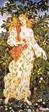 Flora by Evelyn De Morgan. Art Print Poster 14 inches width by 27.5 inches height. Highest Quality Art Poster Print