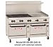 Vulcan 60-SC-6B-24G 60 Gas Endurance Restaurant Range With 6 Open Burners, 24 Manual Control Griddle And One Large Standard Oven (on the left) And One Large Convection Oven (on the right)