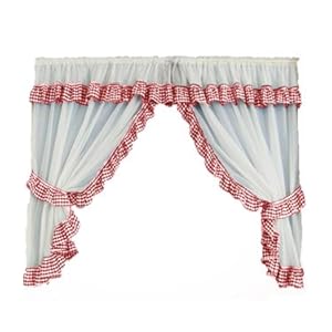 GINGHAM CHECK CURTAINS, GINGHAM CHECK FABRIC WINDOW CURTAINS