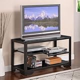 38 Black Rectangular TV Stand