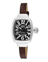Glam Rock Womens MBD27062 Miami Beach Art Deco Black Dial Brown Leather Watch