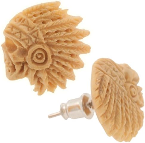 Pair of Crocodile Wood Crazy Horse Standard Earrings