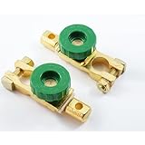 2 Auto Battery Link Terminal Quick Cutoff Disconnect Master Kill Switch Brass !!