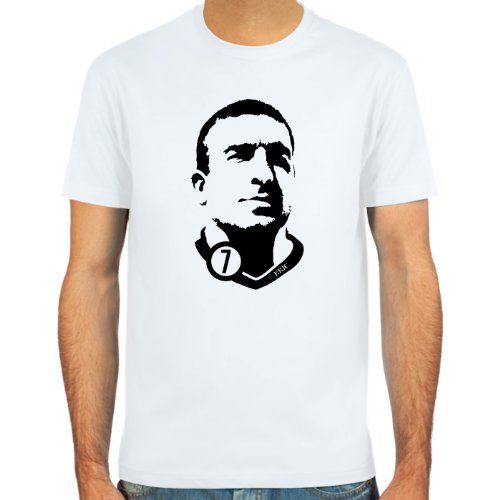 T-Shirt Eric Cantona ::: Farbauswahl: skyblue, sand, weiß oder deepred ::: Größen: S-XXL ::: Fußball-Kult