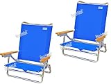 High Back Rio Beach Chair - 5 position LayFlat - Set of 2 chairs