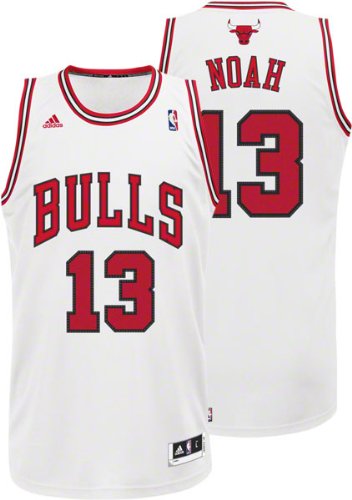Joakim Noah Jersey: adidas Revolution 30 White Swingman #13 Chicago Bulls Jersey