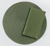 TAG Round Woven Olive Placemat