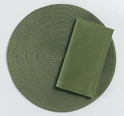TAG Round Woven Olive Placemat