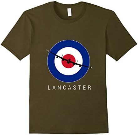 Lancaster Bomber T Shirt - WWII British Plane - Male XL - Olive