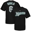 Majestic Florida Marlins #6 Dan Uggla Black Player T-shirt