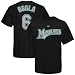 Majestic Florida Marlins #6 Dan Uggla Black Player T-shirt