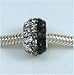 Swarovski JET Black CLEAR Crystals Pandora Style Bead