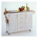 Home Styles Furniture Stainless Steel Kitchen Island Cart in White