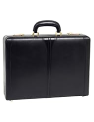 CE: McKleinUSA TURNER 80485 Black Leather Expandable Attache Case - McKlein