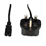 Max Value UK Mains to Figure 8 (C7), 2 Mtrs, Black