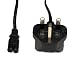 Max Value UK Mains to Figure 8 (C7), 2 Mtrs, Black