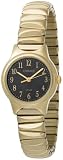 Carriage by Timex Women's C3C370 Gold Tone Round Case Black Dial Gold Tone Expansion Band Watch