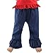 Wennikids® Baby-girls Denim Fancy Flare Pants Double Ruffles Pants 6m-8t