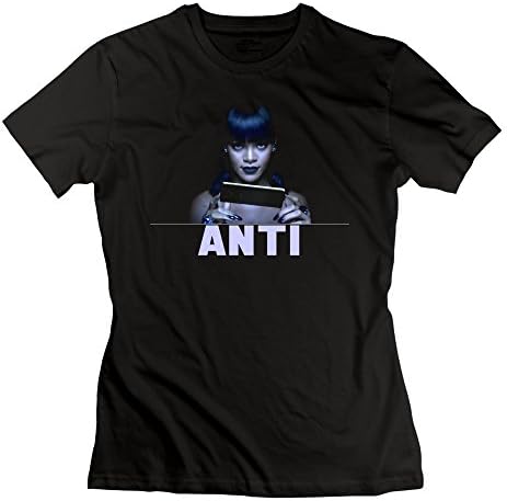 SAVIS 100% Cotton Women Rihanna ANTI World Tour 2016 Songs Albums T Shirts Black