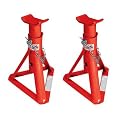 240-360MM HEAVY DUTY PAIR OF RED 2 TONNE FIXED BASE AXLE STANDS