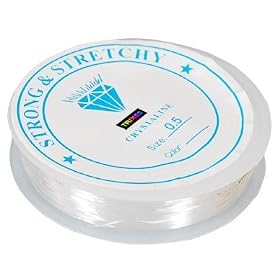 20m Spool Strong & Stretchy Elastic Cord 0.5mm - Clear