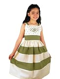 Palma City, Girl's Light Summer Dress; 100% All Natural Cotton; Various Colored Stripes