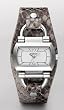 Fossil - Silver Rectangle Faux Python Watch ES2551