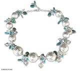 Chrysocolla choker, 'Silver Worlds'