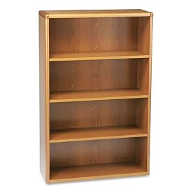 HON 10754MM 10700 Series 36 by 13-1 8 by 57-1 8-Inch Bookcase with 4 Shelves, Medium Oak by Hon