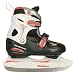 De Li Eishockey Schlittschuhe Kinder größenverstellbar (27 - 30||schwarz rot)