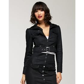 Buy bebe Dark Denim Shrunken Jacket by bebe
