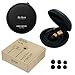 BeBom Earphones Super Bass Wooden Earbud Headphones E01 3.5mm Prot Dynamic Crystal Clear Sound, Ergonomic Comfort (Black/Without Mic)In Portable Storage Case