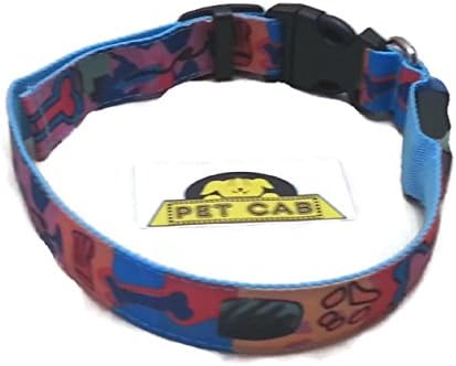 LED Dog Collars Paw-Casso Pattern Print Small Three Modes Slow Flashing Fast Steady Lights Pet Safety Night Walking Flexible